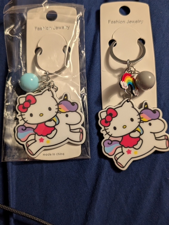 Accessories - 2 Hello Kitty Unicorn Keychain for Kids - Pink & Rainbow